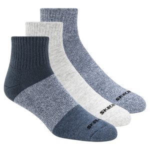 Skechers 3 Pack Men's Colorblock Quarter Socks